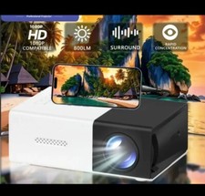 Mini PROIETTORE LED Portatile HD VIDEOPROIETTORE Home Cinema TV VGA/USB/SD/AV