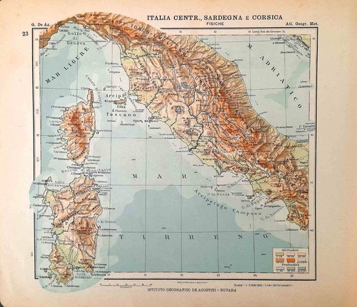 Carta geografica antica - , italia