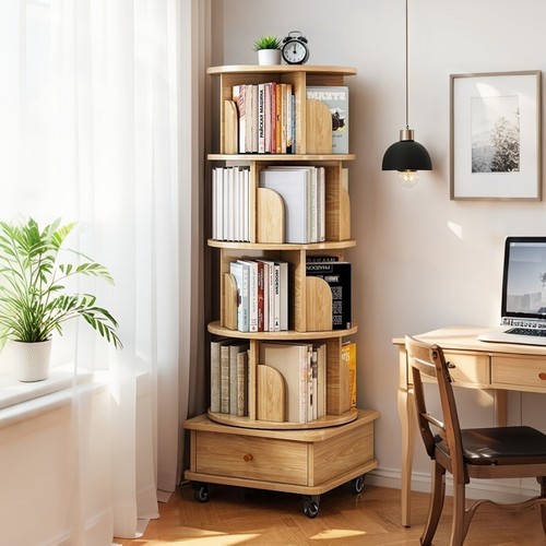 Tier rotating bookshelf - rotating,