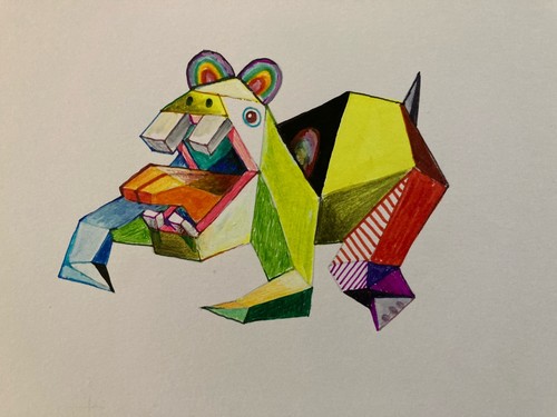 Arte 1980 pittura cubista post - 1980,