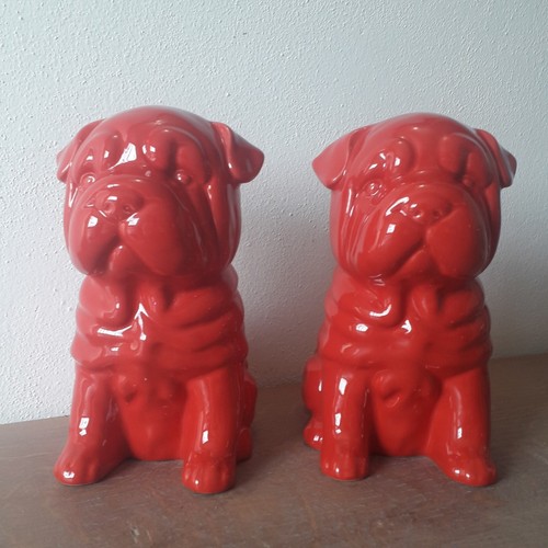 Statua cane bulldog coppia - statua,