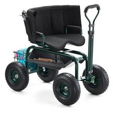 VEVOR Carrello da Giardino Sedile da Lavoro Girevole Portaoggetti 181 kg