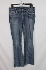 Silver Aiko Bootcut Jeans Womens Size 29 x 33 Thick Thread Stretch Denim