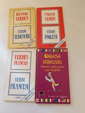 Lotto 4 Libri Verbi In Inglese Francese Tedesco + Libro Esercizi Di Inglese
