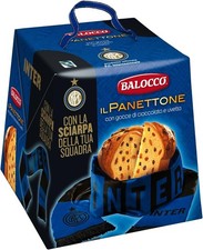 PANETTONE INTER con SCIARPA Balocco 500 gr con gocce Cioccolato Uvetta Natale