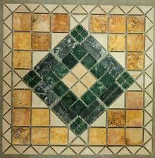 ROSONE MOSAICO "ANTICA ROMA" di marmo su rete anticato 60X60X1 cm COD. RUDXL