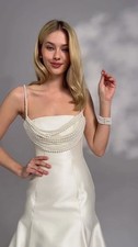 mantello da sposa in perle