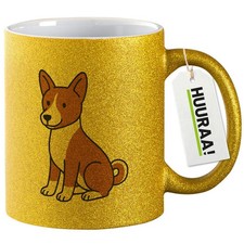 Tazza glitter Basenji fumetto