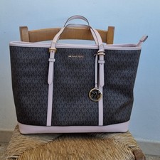 Borsa Shopper MICHAEL KORS Jet Set Travel Grande Logo MK Marrone/Rosa Cipria 