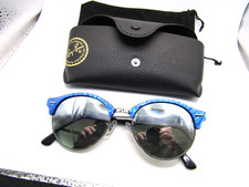Occhiali da sole Ray-Ban Rayban RB Clubround blu RB4246 lente a specchio vetro