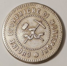 GETTONE MINIERA MONTEPONI CUCINE ECONOMICHE BUONO (TONDO) PER 10 CENTESIMI