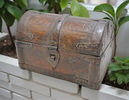 Vintage legno mezza rotondo - mezza,
