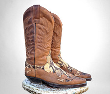 Stivali pelle pitone camperos texani cowboy vintage numero 43
