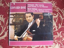 Leonard Rose, Schumann-Cello Concerto /Bloch-Schelomo. COLUMBIA 6 Eye LP NM