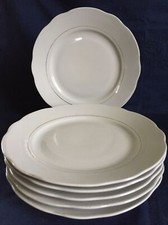 1950  Monopoli Porcellana D’Italia 6 Piatti Piani Filo Oro Piatto