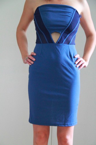 Robe bustier blu met modello - robe,
