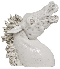 Testa di Cavallo Statua Scultura in Ceramica Lucido Soprammobile Arte Moderna