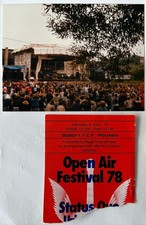 OPEN AIR FESTIVAL GERMANIA 1978 BIGLIETTO E FOTOGRAFIA URIAH HEEP STATUS QUO