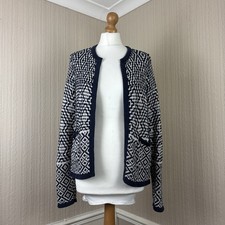 Cardigan bianco blu e avorio