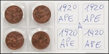 1920 4 MONETE REGNO di ITALIA