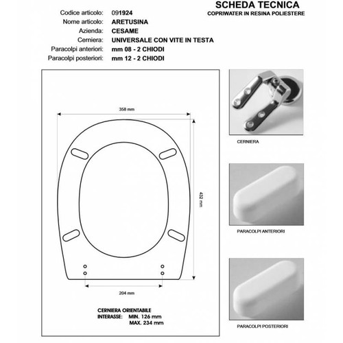 Copriwater cesame aretusina - copriwater,