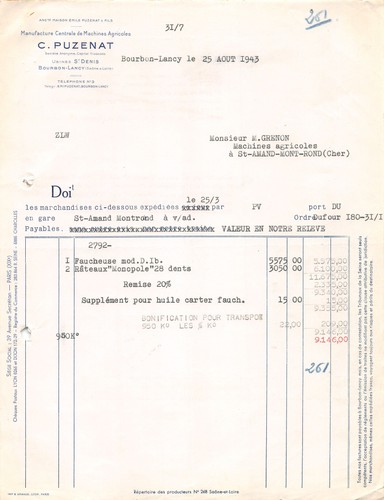 943 facture c puzenat a - ,