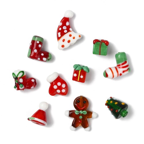 10x perline vetro albero - perline,