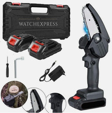 MINI MOTOSEGA A BATTERIA 48V 4POLLICI LUBRIFICATA OLIO ELETTROSEGA TAGLIARAMI