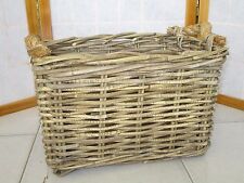 CESTO PORTA LEGNA BICICLETTA VIMINI GIUNCO KUBO  CM 35X25X23  H PELLET