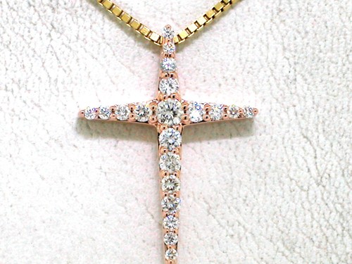 Ciondolo brillante croce oro
