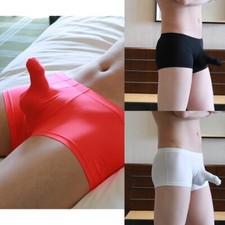 Confezione 3 Boxer Intimo Uomo Sexy Seta Ghiaccio Pantaloncini Slip Naso Elefante