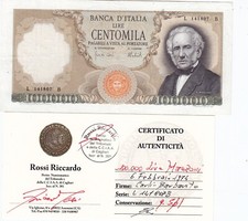 100000 LIRE MANZONI 6 FEBBRAIO