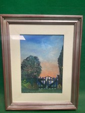 quadro dipinto ad olio di omiccioli alfonso 1970 paesaggio abruzzo il cancello