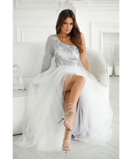 Abito lungo in tulle - Bianco