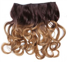 Clip-In Extension Capelli Ampio Ricci Ombreggiato Marrone-Rosso Biondo Scuro