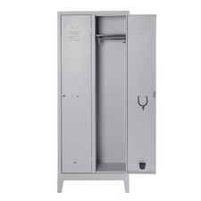 ARMADIO ARMADIETTO SPOGLIATOIO 2 POSTI METALLO 68 x 34 x H179 Cm PRATIKO GRIGIO