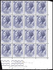 Siracusa Lire 15 Grigio Viola n. Filigrana stella 767 I verticale