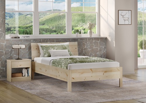 Letto singolo pino cembro - singolo, in