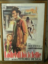 LADRI DI BICICLETE   manifesto cinematografico RIEDIZIONE ANNI 70