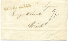 PREFILATELICA 1842 DA SENIGALLIA PER RIETI CON TESTO MOLTO RICCO ED INTERESSANTE