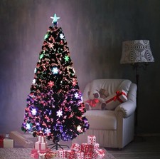 ALBERO DI NATALE 180 CM ARTIFICIALE IN FIBRA OTTICA CON PUNTA STELLA A LED