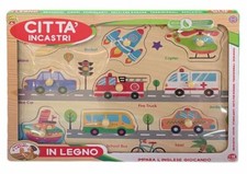 Città incastri legno gioco - città,