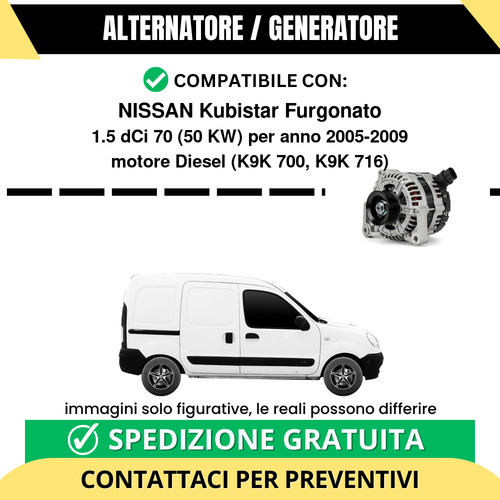 Alternatore nissan kubistar - alternatore,