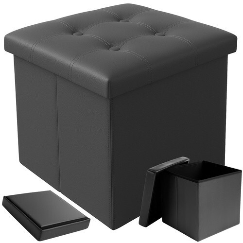 Pouf puff contenitore ecopelle - contenitore,