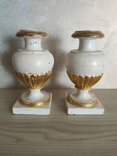 coppia di portapalme 700/800 in legno dorato e laccato