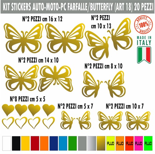 Kit adesivi farfalle cuori - 20,
