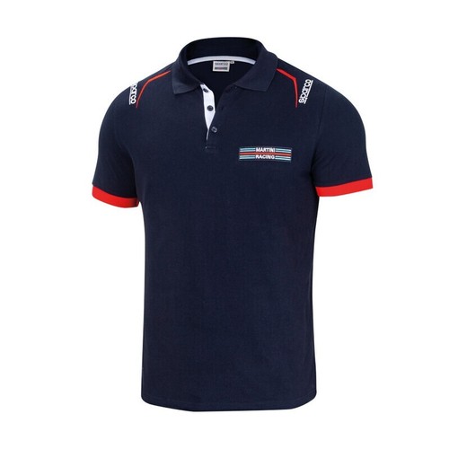 Polo blu embroideries martini - polo,