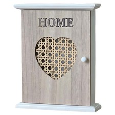 Portachiavi parete casa cassetta portachiavi legno bianco con cuore intagliato