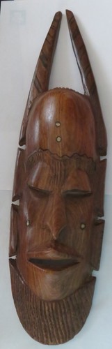 Maschera etnica legno con - maschera,