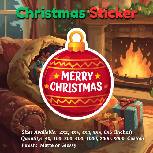 Christmas sticker ornament - christmas,
